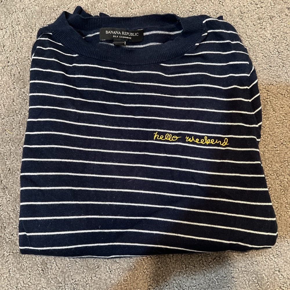 Banana Republic Navy Striped Sweater
